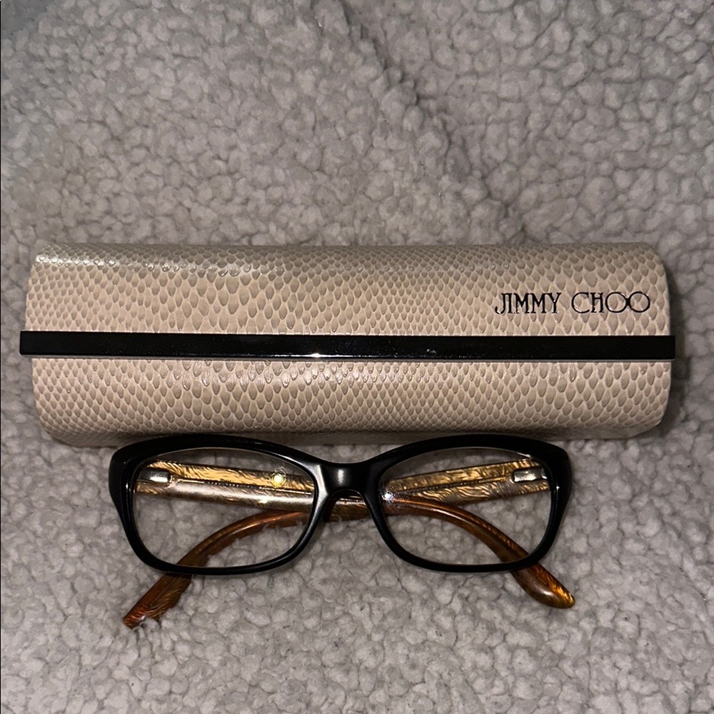 Jimmy Choo Black and Gold Women's Glasses